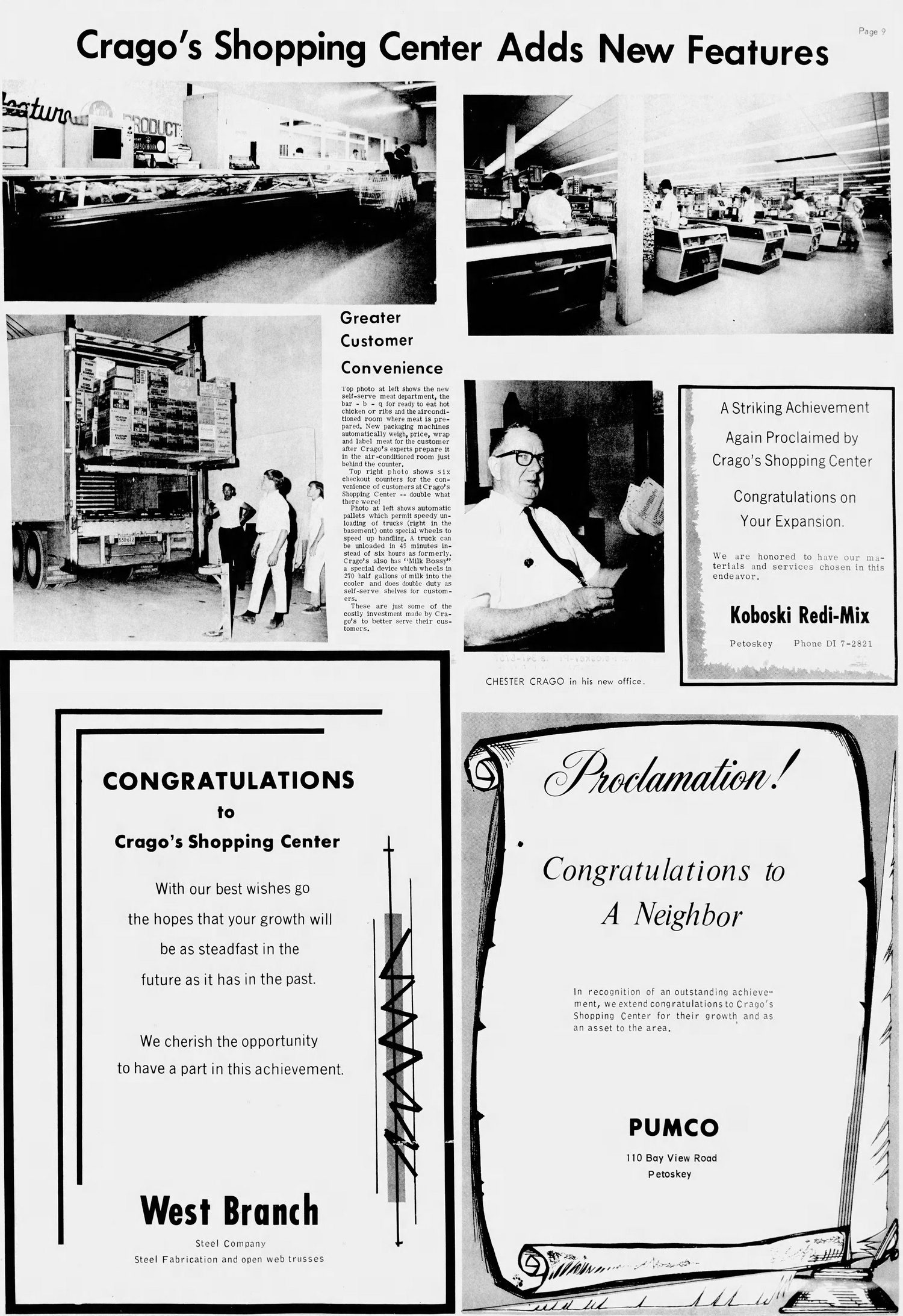 Cragos Shopping Center - July 11 1966 Article